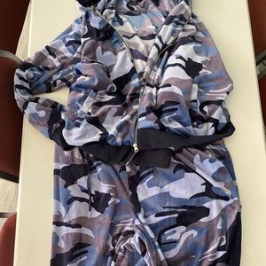 Blue Grey and black camo Jogging suit original Ashley Stewart